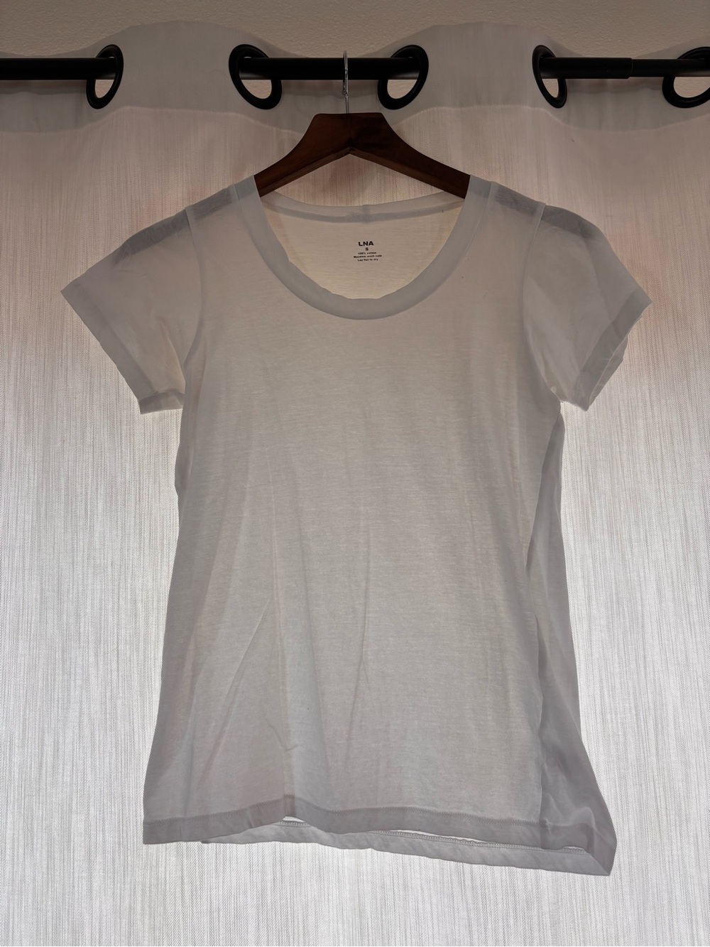 LNA Semi-Sheer White Short-Sleeve Tee